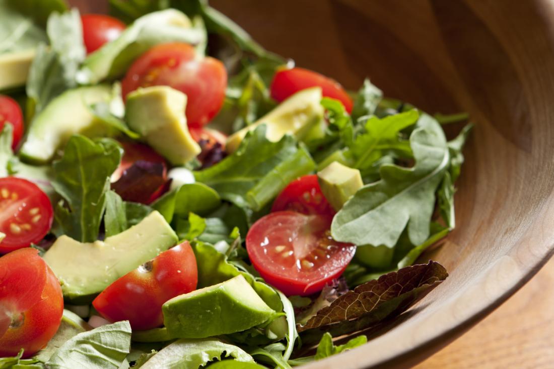 salad with avocados and tomatoes