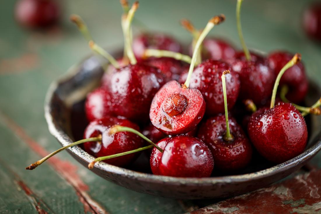 Bowl of red cherries